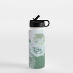 Green Abstract Circle  Modern Organic Textured Art Water Bottle Gallery Image 1