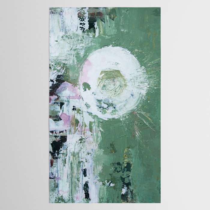 Green Abstract Circle  Modern Organic Textured Art Tablecloth Gallery Image 2