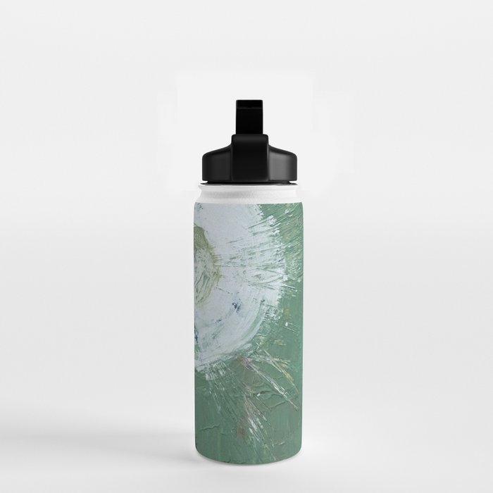 Green Abstract Circle  Modern Organic Textured Art Water Bottle Gallery Image 2