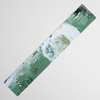 Green Abstract Circle  Modern Organic Textured Art Table Runner Gallery Image 3