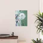 Green Abstract Circle  Modern Organic Textured Art Poster Gallery Image 2