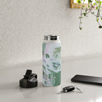 Green Abstract Circle  Modern Organic Textured Art Water Bottle Gallery Image 4