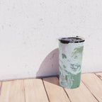 Green Abstract Circle  Modern Organic Textured Art Travel Mug Gallery Image 4