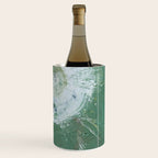 Green Abstract Circle  Modern Organic Textured Art Wine Chiller Gallery Image 3