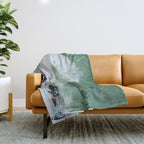 Green Abstract Circle  Modern Organic Textured Art Throw Blanket Gallery Image 1