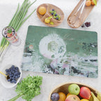 Green Abstract Circle  Modern Organic Textured Art Cutting Board Gallery Image 2