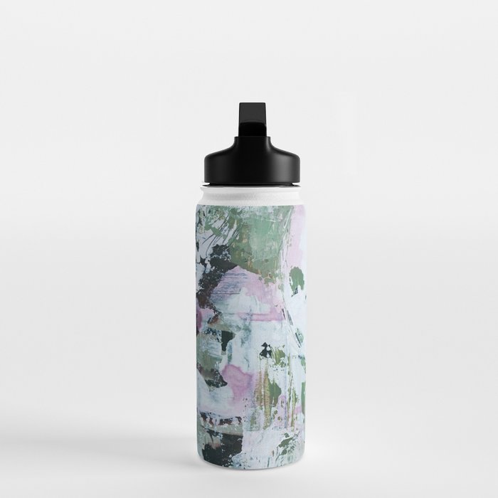 Green Abstract Circle  Modern Organic Textured Art Water Bottle Gallery Image 3