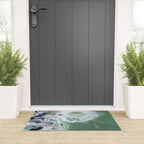 Green Abstract Circle  Modern Organic Textured Art Welcome Mat Gallery Image 3