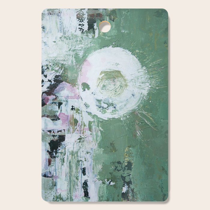 Green Abstract Circle  Modern Organic Textured Art Cutting Board Gallery Image 1