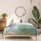 Green Abstract Circle  Modern Organic Textured Art Comforter Gallery Image 3