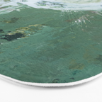 Green Abstract Circle  Modern Organic Textured Art Bath Mat Gallery Image 3