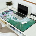 Green Abstract Circle  Modern Organic Textured Art Desk Mat Gallery Image 2