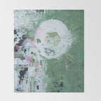 Green Abstract Circle  Modern Organic Textured Art Throw Blanket Gallery Image 2