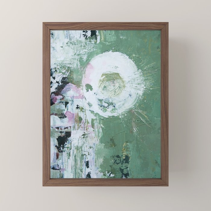 Green Abstract Circle  Modern Organic Textured Art Mini Art Print Gallery Image 2