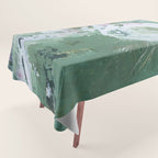 Green Abstract Circle  Modern Organic Textured Art Tablecloth Gallery Image 1