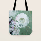 Green Abstract Circle  Modern Organic Textured Art Tote Bag Gallery Image 1