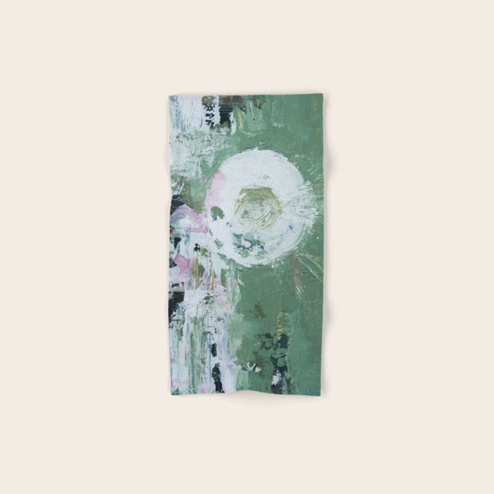 Green Abstract Circle  Modern Organic Textured Art Bath Towel Gallery Image 1