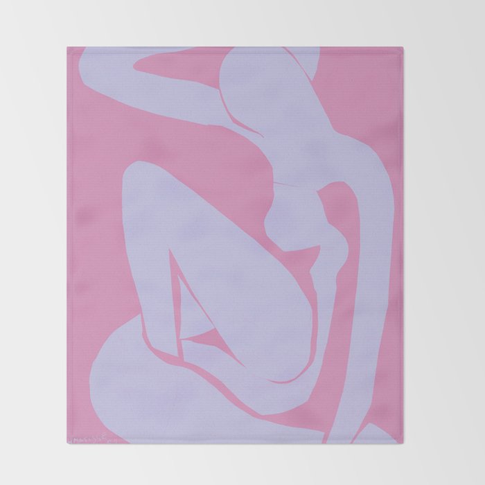 The Blue Nude at Dawn by Henri Matisse Throw Blanket Gallery Image 2