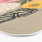 Bloom Wildly - Colorful Zinnia Flowers and Butterfly Bath Mat Gallery Image 3
