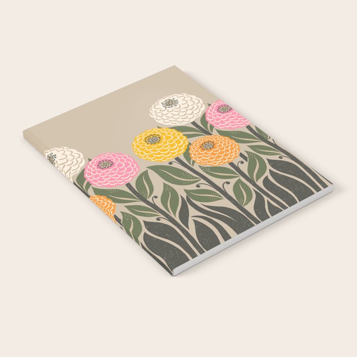 Bloom Wildly - Colorful Zinnia Flowers and Butterfly Notebook Gallery Image 2