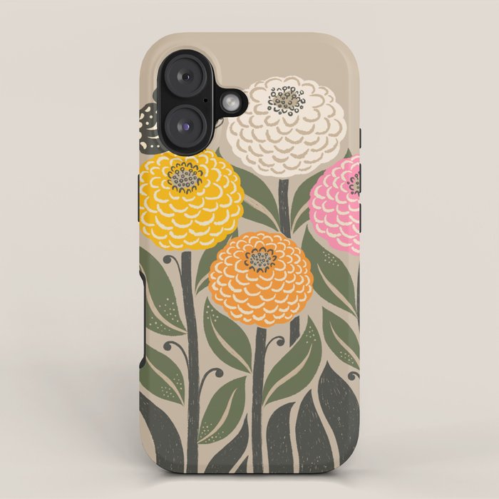 Bloom Wildly - Colorful Zinnia Flowers and Butterfly iPhone Case Gallery Image 1