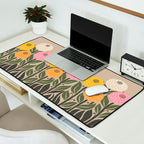 Bloom Wildly - Colorful Zinnia Flowers and Butterfly Desk Mat Gallery Image 2