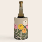 Bloom Wildly - Colorful Zinnia Flowers and Butterfly Wine Chiller Gallery Image 3