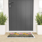 Bloom Wildly - Colorful Zinnia Flowers and Butterfly Welcome Mat Gallery Image 3
