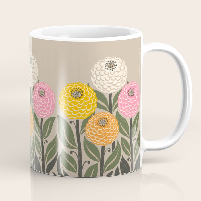 Bloom Wildly - Colorful Zinnia Flowers and Butterfly Coffee Mug Gallery Image 1