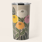 Bloom Wildly - Colorful Zinnia Flowers and Butterfly Travel Mug Gallery Image 1