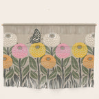 Bloom Wildly - Colorful Zinnia Flowers and Butterfly Wall Hanging Gallery Image 1