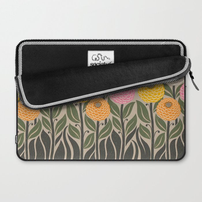 Bloom Wildly - Colorful Zinnia Flowers and Butterfly Laptop Sleeve Gallery Image 2