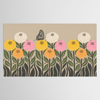 Bloom Wildly - Colorful Zinnia Flowers and Butterfly Tablecloth Gallery Image 2