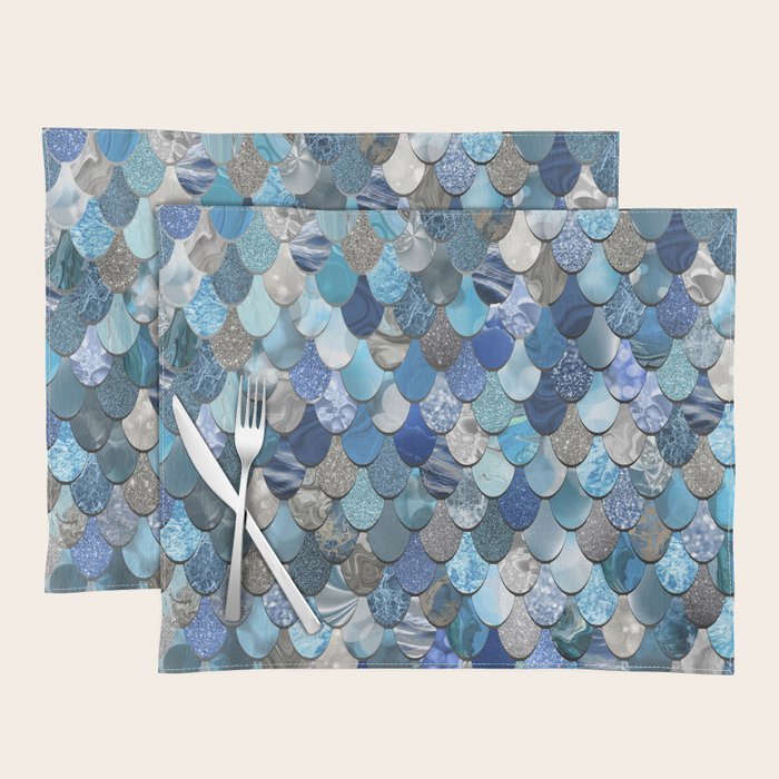 Mermaid Ocean Blue Pattern Placemat Gallery Image 1