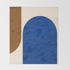 Earthy Eclectic Arches - Blue & Brown Throw Blanket Gallery Image 2