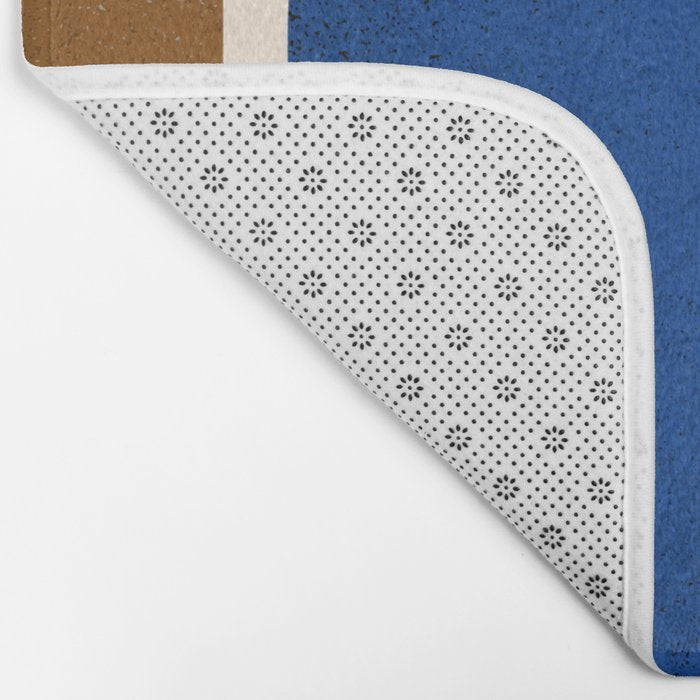 Earthy Eclectic Arches - Blue & Brown Bath Mat Gallery Image 2