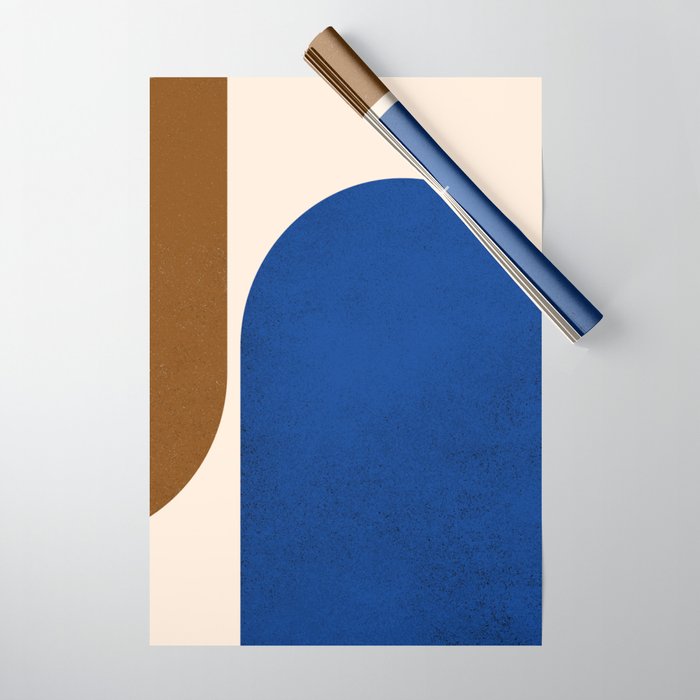 Earthy Eclectic Arches - Blue & Brown Wrapping Paper Gallery Image 1