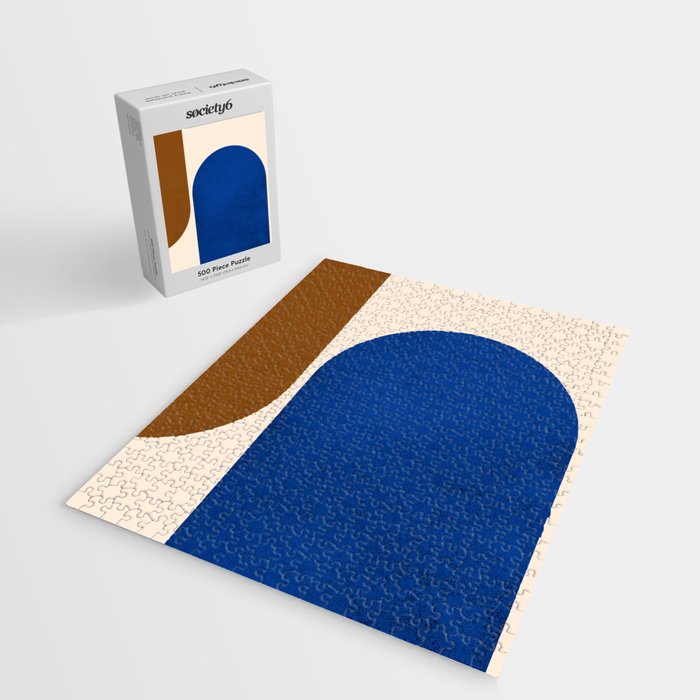 Earthy Eclectic Arches - Blue & Brown Jigsaw Puzzle Gallery Image 2