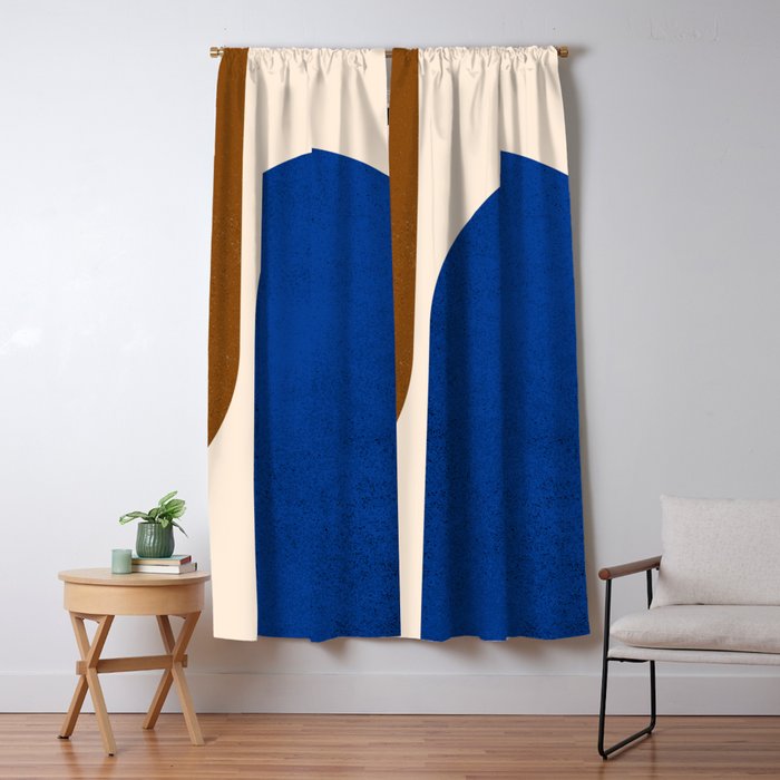 Earthy Eclectic Arches - Blue & Brown Window Curtain Gallery Image 5