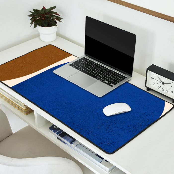 Earthy Eclectic Arches - Blue & Brown Desk Mat Gallery Image 2