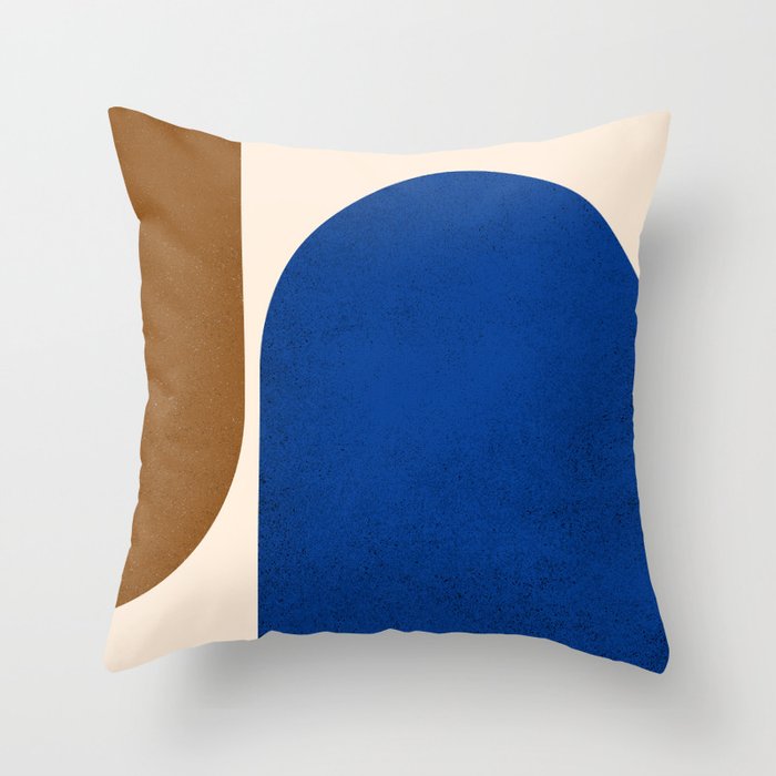 Earthy Eclectic Arches - Blue & Brown Throw Pillow Gallery Image 6