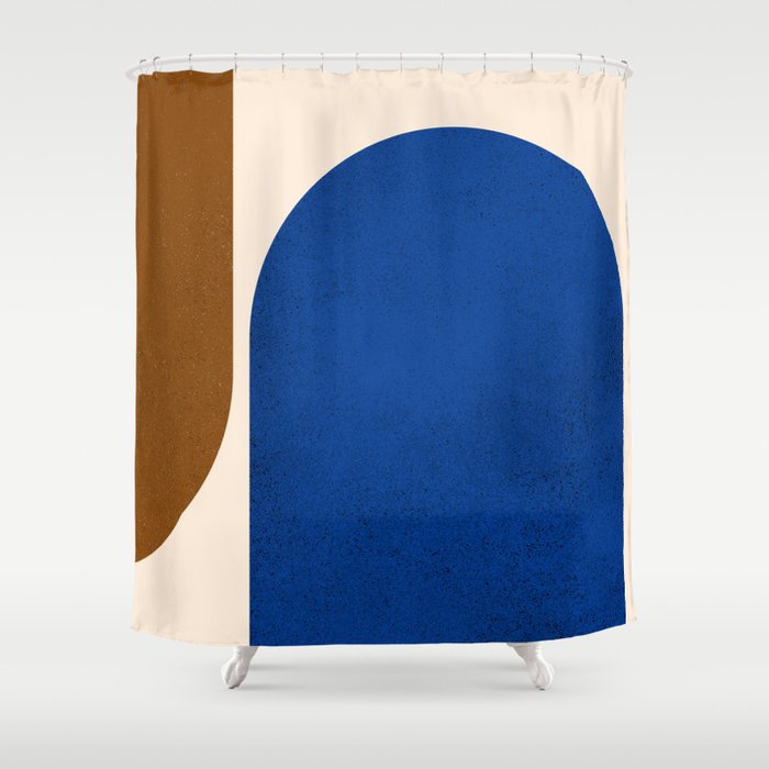 Earthy Eclectic Arches - Blue & Brown Shower Curtain Gallery Image 1