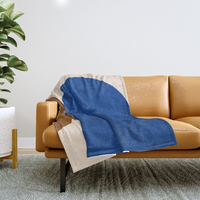 Earthy Eclectic Arches - Blue & Brown Throw Blanket Gallery Image 1