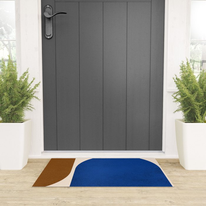 Earthy Eclectic Arches - Blue & Brown Welcome Mat Gallery Image 3