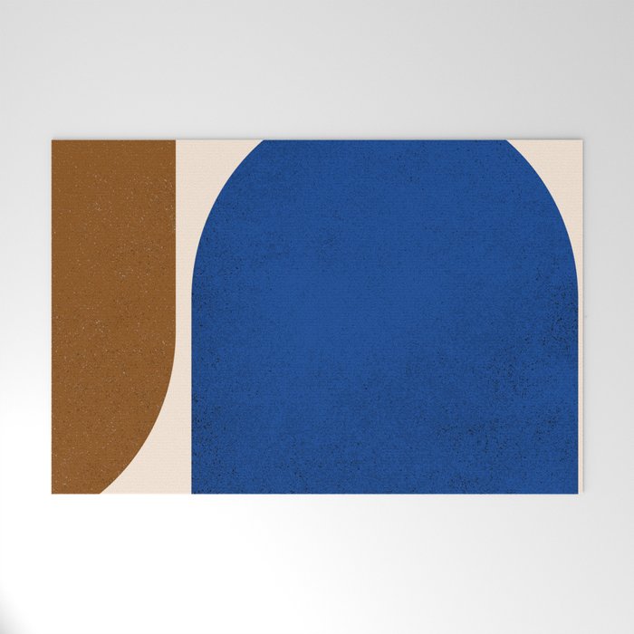 Earthy Eclectic Arches - Blue & Brown Welcome Mat Gallery Image 1