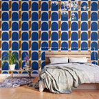 Earthy Eclectic Arches - Blue & Brown Wallpaper Gallery Image 3