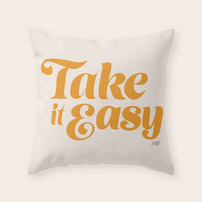Take it Easy (Yellow Palette) Throw Pillow Gallery Image 6