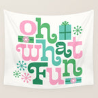 Oh What Fun - Pink and Green Wall Tapestry Gallery Image 4