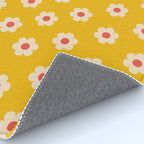 Yellow, Pink and Cream Daisy Flower Rug Gallery Image 4
