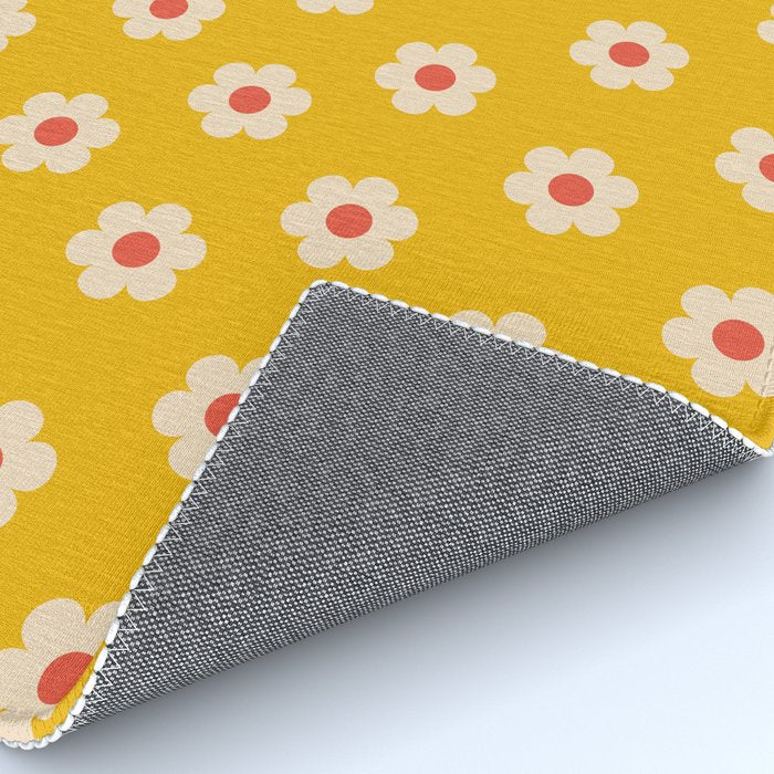 Yellow, Pink and Cream Daisy Flower Rug Gallery Image 4
